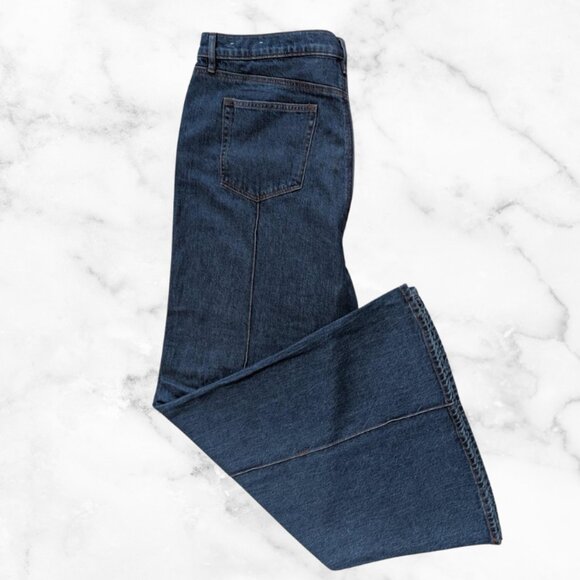 NWT | LOFT High Rise Super Flare Jeans in Refined Mid Indigo Wash Size 18 - Picture 5 of 13